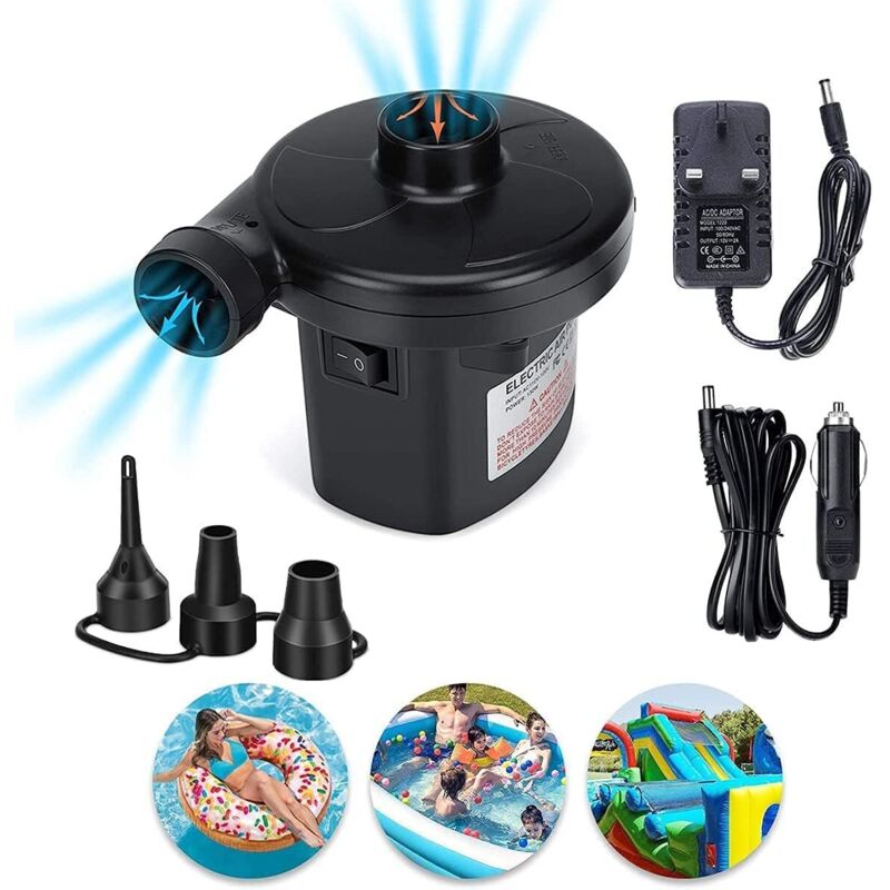 Tragbare Elektrische Luftpumpe, Dc 12v / Ac 230-240v, Schnelles Aufblasen, Ideal Für Luftmatratzen, Spielzeugkissen Und Pool-schwimmhilfen.