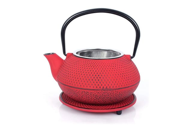 ECHTWERK Teeservice (4-tlg), 2 Personen, Gusseisen, Gusseisen, im Vintage-Design, 1,1 Liter, mit abnehmbarem Sieb
