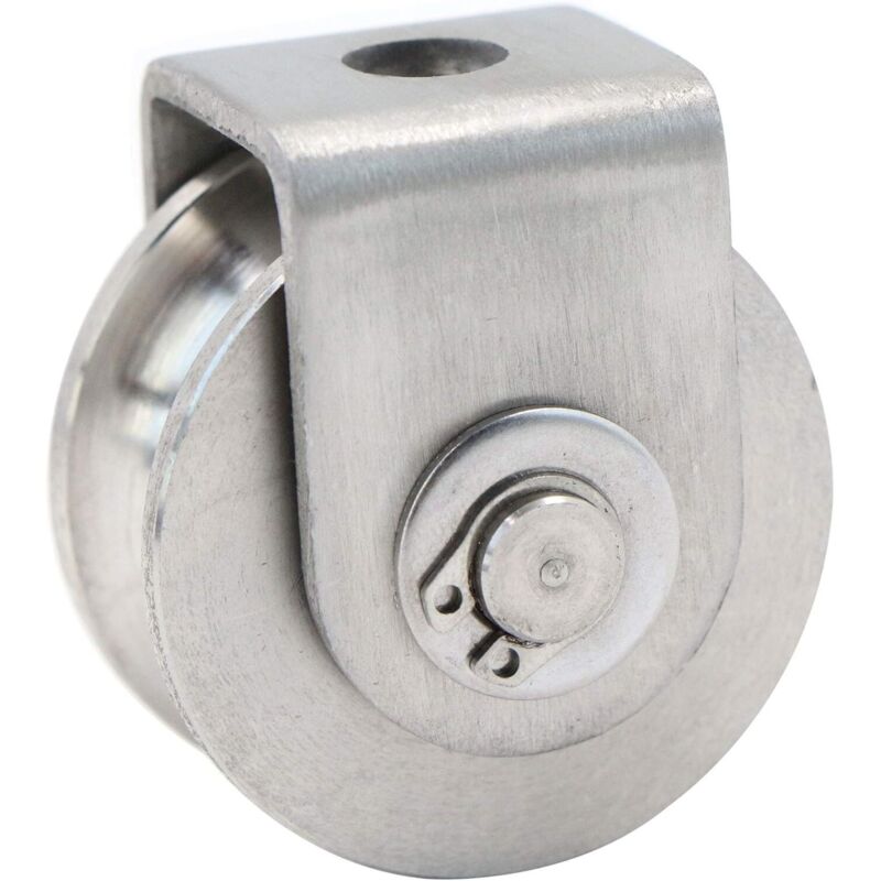 Einzelne Rolle Für Edelstahlseil, Heberolle, Kletterrolle, Lastenrollenrolle, Heberolle, Tragfähigkeit 30 Kg - 1 Stück Silber
