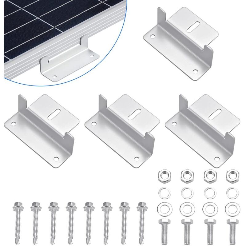 4er-set Z-halterungen Für Solarmodule, Komplett Mit Muttern Und Schrauben, Für Wohnmobil-, Boots- Und Hüttendächer.