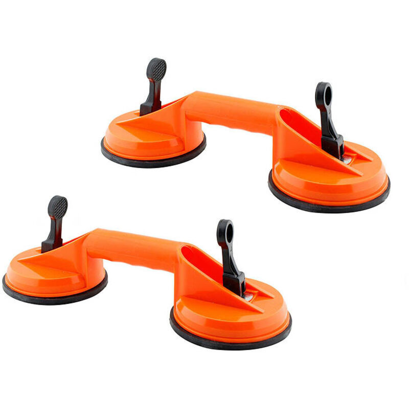 Ventouse Carrelage, 2 Stück 2x 100kg Tragfähigkeit Doppelte Saugnapf Karosserie, Ergonomische Und Rutschfeste Griffe, Für Fliesen, Glas