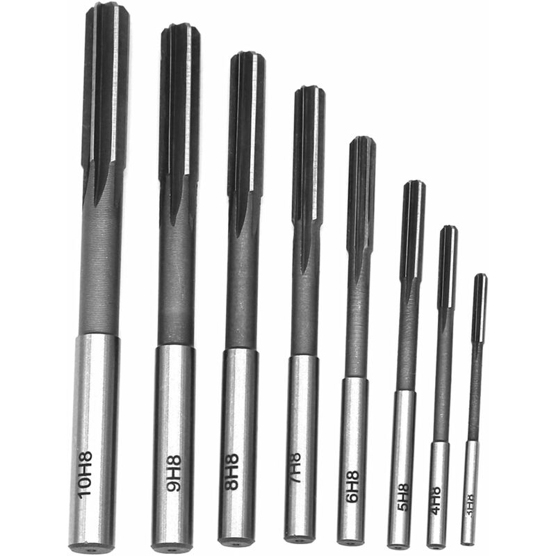 Satz Aus 8 Hss-spiralbohrern H8 Mit Geradem Schaft – Hochgeschwindigkeitsstahl – Durchmesser Von 3 Bis 10 Mm – Für Fräsmaschinen Und Präzisionsbearbeitung