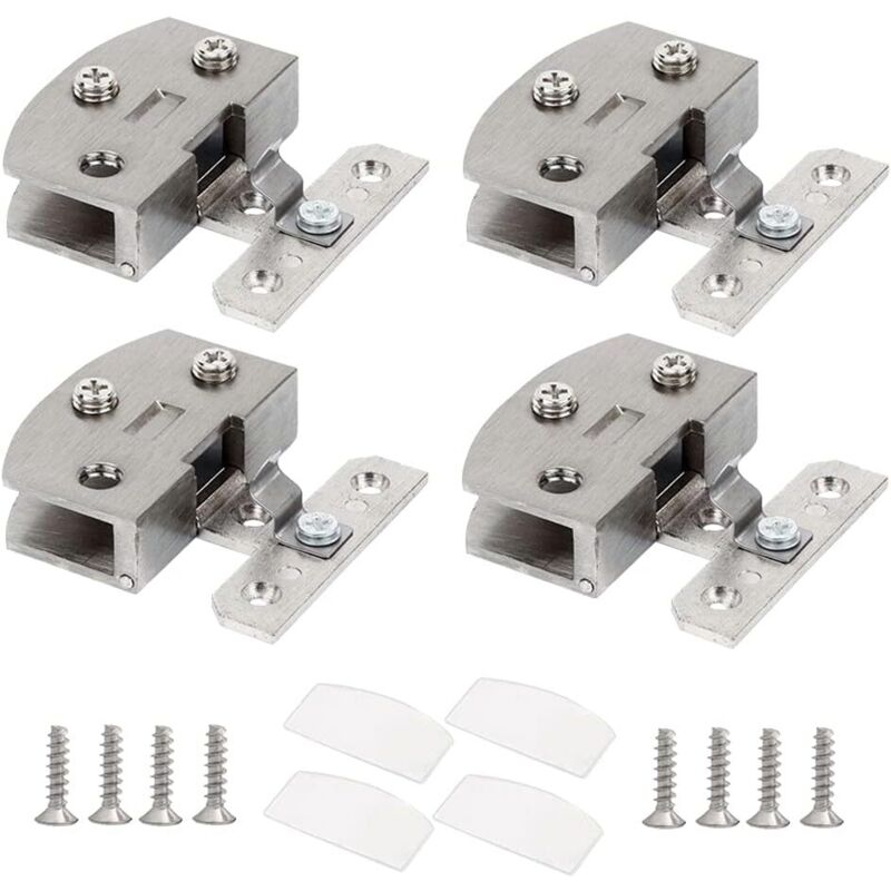 Glas-scharnier Aus Zinklegierung, 4-teilig, Klappbar, Mit Schrauben, Geeignet Für 5-6 Mm Dicke Glasplatten, Ideal Für Duschtüren.