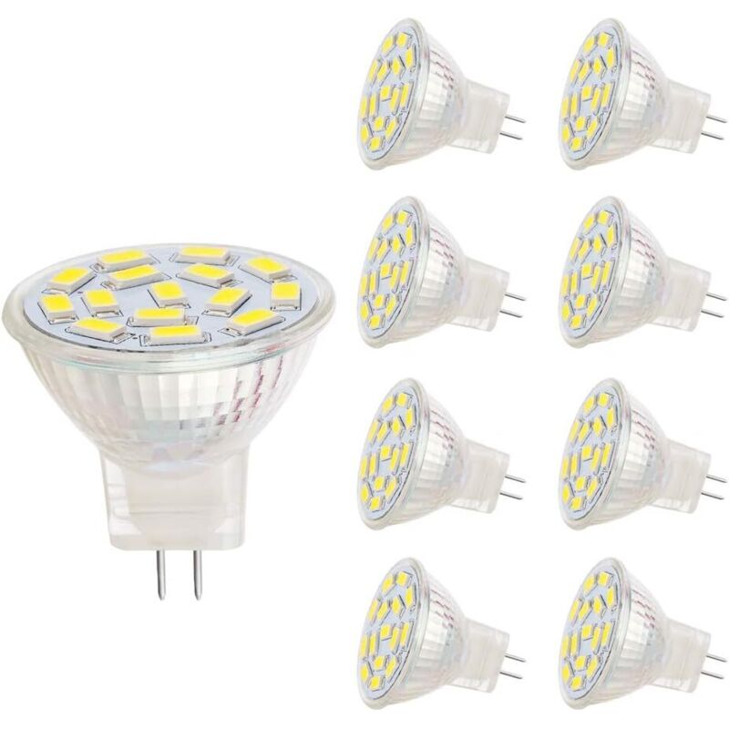 Mr11 Led-lampe, Gu4.0-sockel, 3w, Entspricht 20-30w Halogenlampen, 12v Ac/dc, 350lm, 120° Strahler, Schienenbeleuchtung, Weißes Licht (6000k, 8 Stück) [energieeffizienzklasse A+]