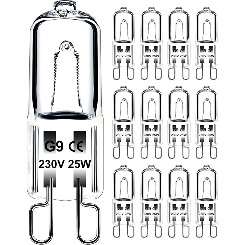 G9 Glühbirne 25w 230v Dimmbar Warmweiß, Halogen-g9-lampe Hitzebeständig Bis 300°c, G9 Ofenlampe Für Mikrowelle, Küche Und Deckenleuchten, 12er-set