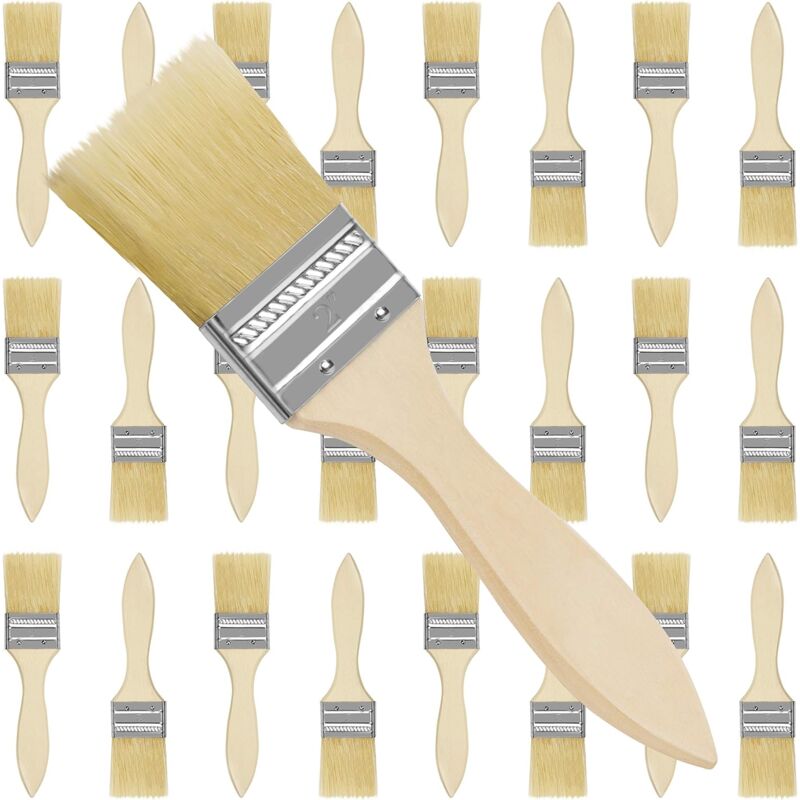 24er-packung 5 Cm Malpinsel – Pappelpinsel Für Farbe, Lack Und Kleber – Einweg Oder Wiederverwendbar