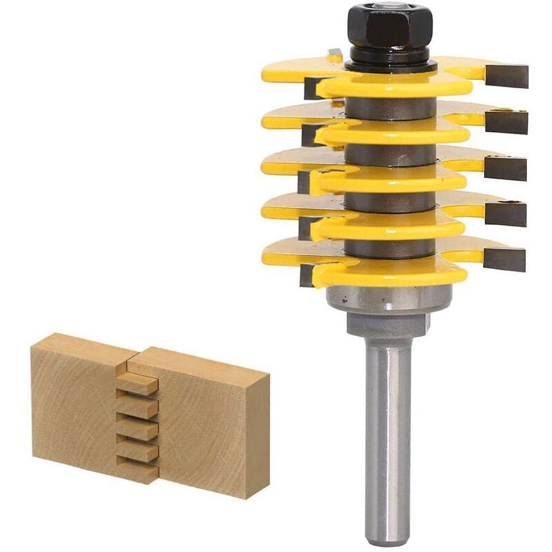 Stapelbarer Holzfräser Mit Nuten, 8 Mm Schaft, 1/2 Zoll Schnitttiefe, Verstellbare Verzahnung, 3-zahn-t-holzfräser, Werkzeug Für Die Holzbearbeitung