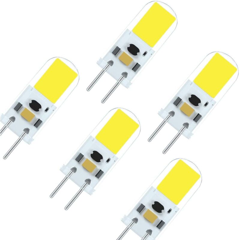 Led-glühbirne G6.35 Gy6.35 2w Ac/dc 12v, Hohe Helligkeit, Entspricht Einer 20-watt-halogenlampe, Kaltweißes Licht 6000k (5er-pack)