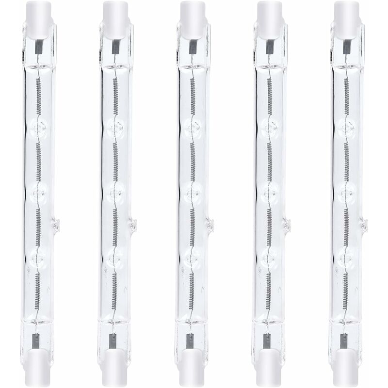 118mm R7s Dimmbare Halogenlampe 300w Warmweiß 2800k R7s Linear 3000lm Ac220-240v J118 Lineare Halogen-projektorlampe Für Landschaftsbeleuchtung, Sicherheit, Straßenlaternen (5 Stück) [energieklasse