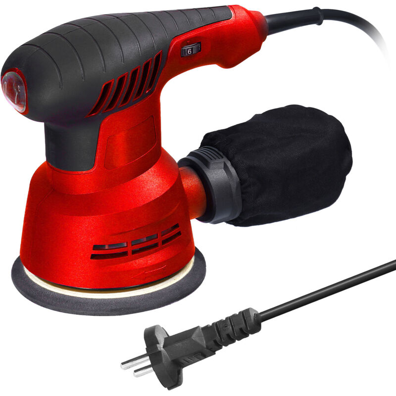 Exzenterschleifer - 300 W Mit Einstellbarer Geschwindigkeit - Von 5.000 Bis 12.000 U/min, Max. 6 Variable Geschwindigkeitsstufen, Orbitalschleifer, Schleifplatte 125 Mm