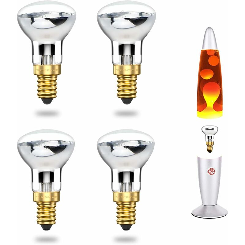 25w E14 Lava-lampe R39 Reflektor Glühbirne 25w E14 R39 Lava-lampe (4 Stück) [energieeffizienzklasse A++]