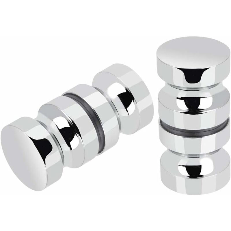 2er-set Duschtürgriffe, 30 Mm Duschtürgriff, Ersatzgriffe In Poliertem Chrom, Runder Glastürgriff Aus Langlebigem Edelstahl
