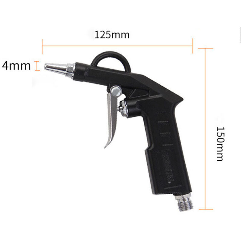 1/4" Druckluftpistole Für Kompressoren Bis 6 Bar - Düsendurchmesser 4 Mm - Kurze Düse 25 Mm - Pneumatisches Reinigungswerkzeug - Schwarz Npterbl