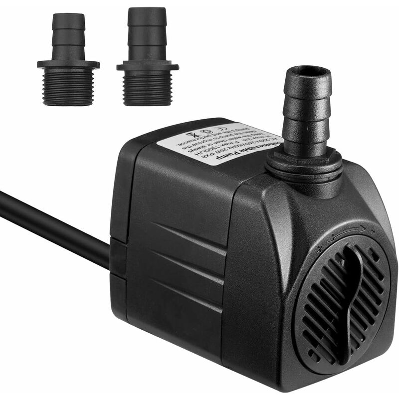 Tauchpumpe Für Wasser 1500l/h – Ultra-leise 25w – Maximale Förderhöhe 6,56 Ft – 2 Düsen Enthalten – Kabel 5,9 Ft - Sec 48 Hs