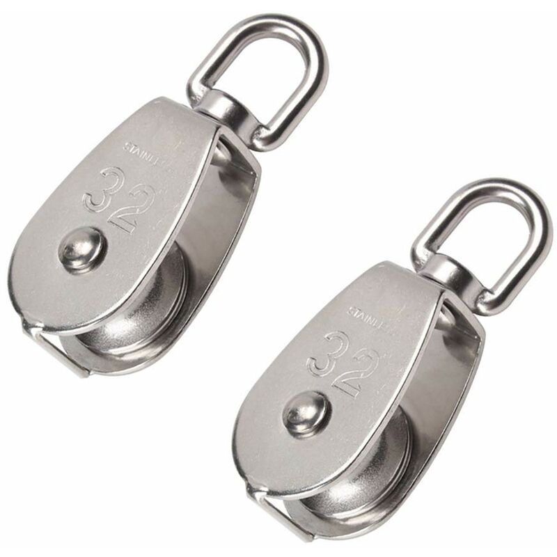 Einfache Riemenscheibe Aus Edelstahl 304 – 2 Stück, 32 Mm – Tragfähigkeit 250 Kg – Für Hebe- Und Befestigungssysteme - 250kg-