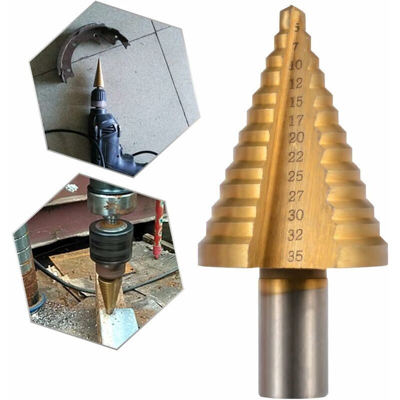 Spiralbohrer Aus Schnellarbeitsstahl, Konische Spitze Mit Rundem Schaft, Titanbeschichtet
