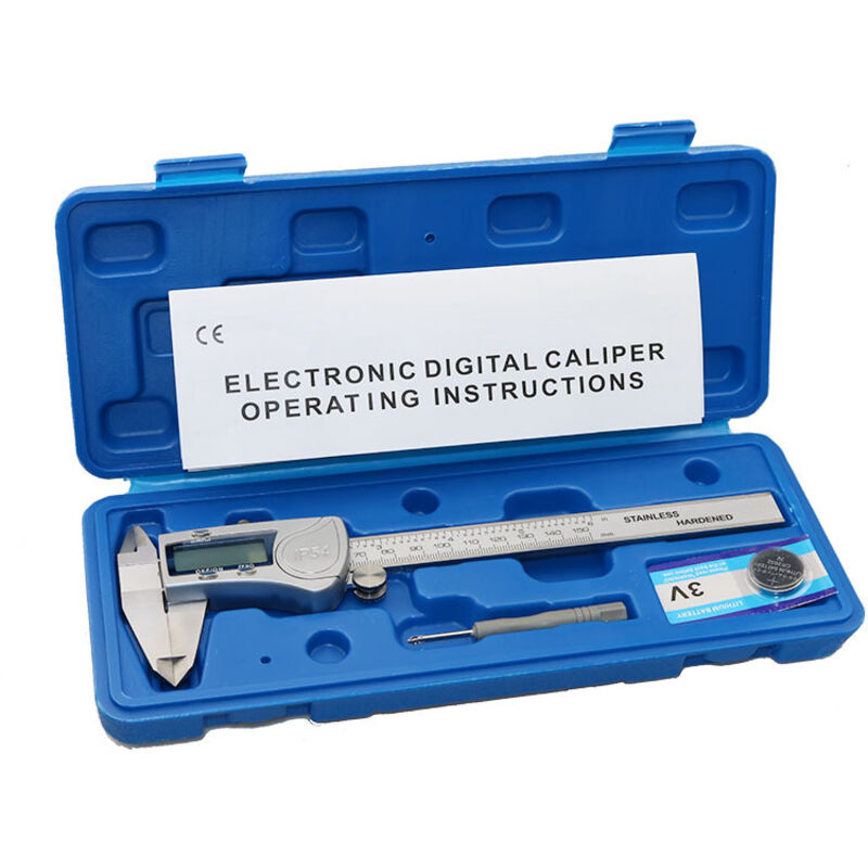 Wasserdichter Digitaler Messschieber Ip54, 150 Mm/6 Zoll, Mit Edelstahlkörper, Zoll/mm-umschaltung Für Professionelle Messungen