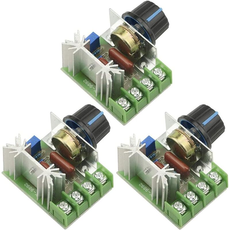 3 Stück Ac 110 V-220 V 2000 W Scr Hochleistungs-spannungsreglermodul 25a Motor-drehzahlregler Led-dimmer Ultrakompakt Mit Drehknopf Zur Geschwindigkeitsregelung