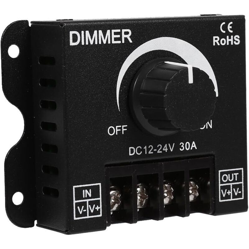 Breiter Bereich Dimmer-schalter, Ein/aus-schalter Mit Schwarzem Aluminiumgehäuse, Max. 30a Dimmer, Schaltregler Für Einfarbige Led-streifen (dc12-24v)