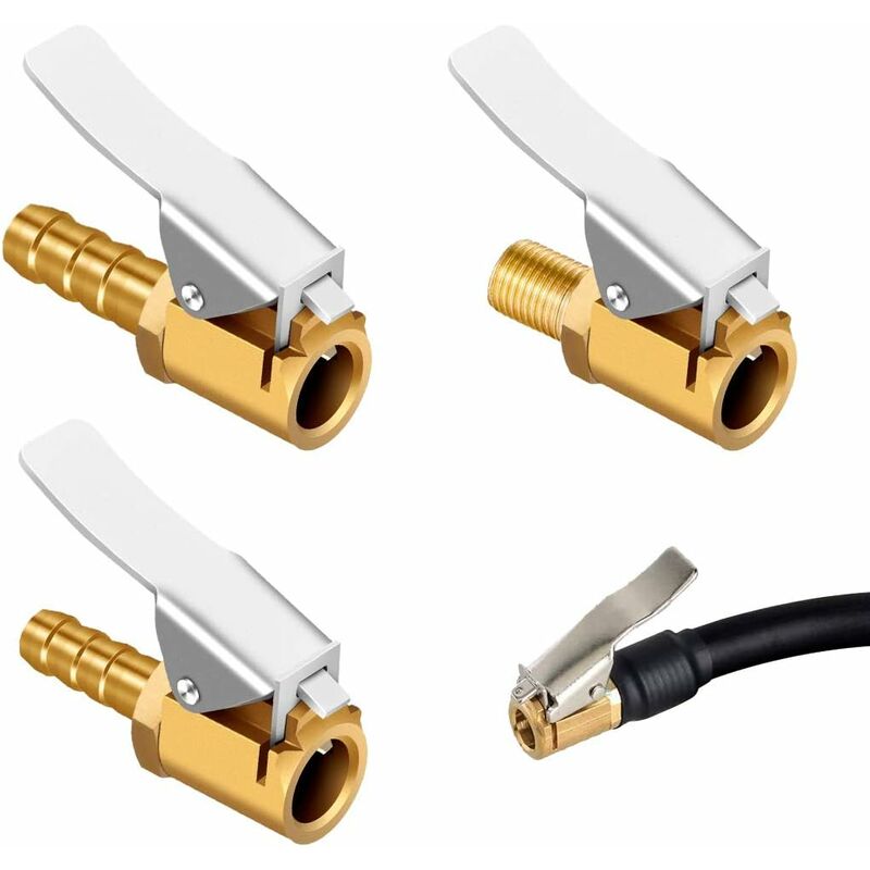 3 Stück Messing-luftfülladapter, Luftclip Für Luftpumpe, Ventilanschluss Zum Aufpumpen, Reifenventiladapter Für Autos, Für Auto- Oder Lkw-reifen, 3 Modelle (m8-gewinde, 6 Mm, 8 Mm)