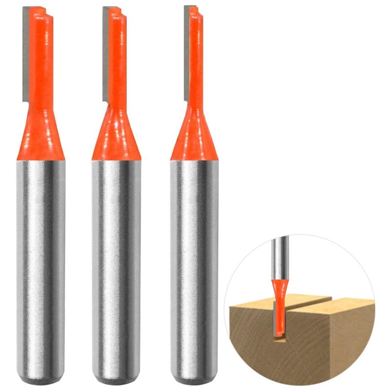3er-set Gerade Fräser Mit 8 Mm Schaft, Nutfräser, Holzbearbeitungswerkzeuge In 3 Mm, 4 Mm, 5 Mm Zum Bohren Und Schnitzen Von Holz (3)