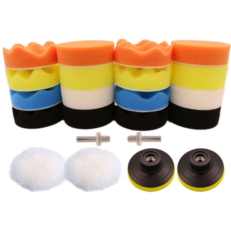 Set Aus 22 Autopolierschwämmen Mit Adapter-kit Für 3-zoll-polierpads