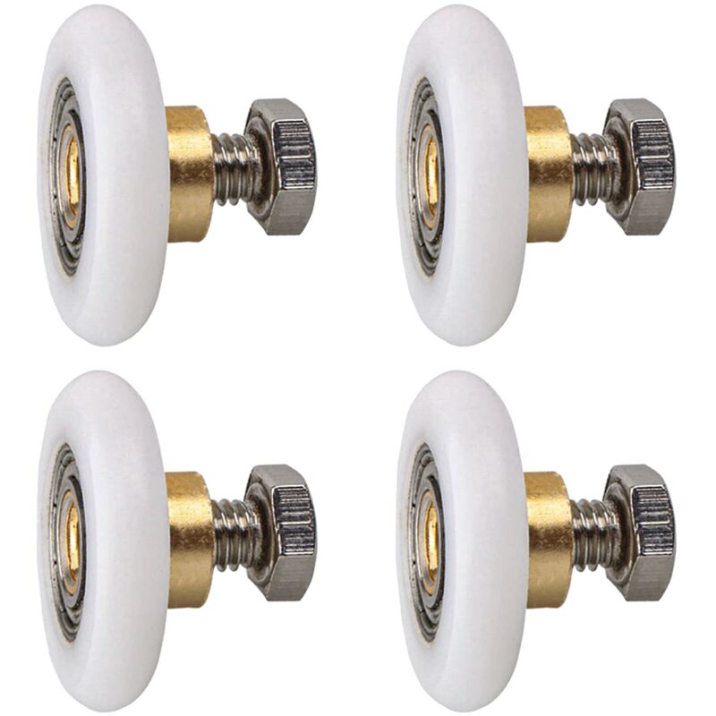 4er-set Duschwagenrollen, 25 Mm, Laufrolle Für Duschtür, Rollen Für Schiebetüren, Ersatzrollen Npterbl