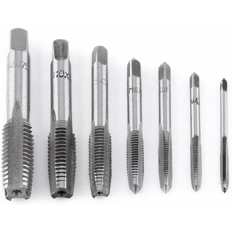 7-teiliges Metrisches Gewindebohrer-set, Handgewindebohrer Aus Stahl, M3 M4 M5 M6 M8 M10 M12