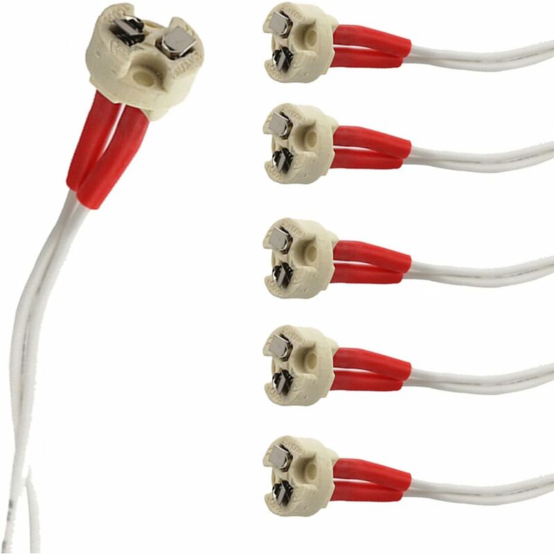 Set Aus 6 Mr16-lampenfassungen, 16 Cm Adapterstecker Für Mr16 Gu5.3 Halogen-cfl-keramiklampen [energieeffizienzklasse A+]