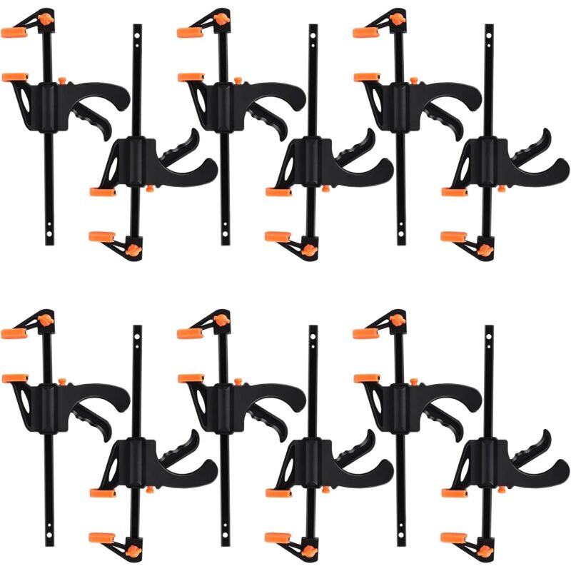 Set Aus 10 Einhandklemmen – Klemmkraft 11 Kg – Klemmbereich 35 Bis 100 Mm – Hochwertige Kunststoffpads