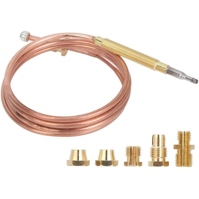 Universelles Thermoelement 900 Mm – Temperaturfühler Aus Messing – Einfache Installation Mit Muttern – Für Gasöfen Und Propangasheizungen
