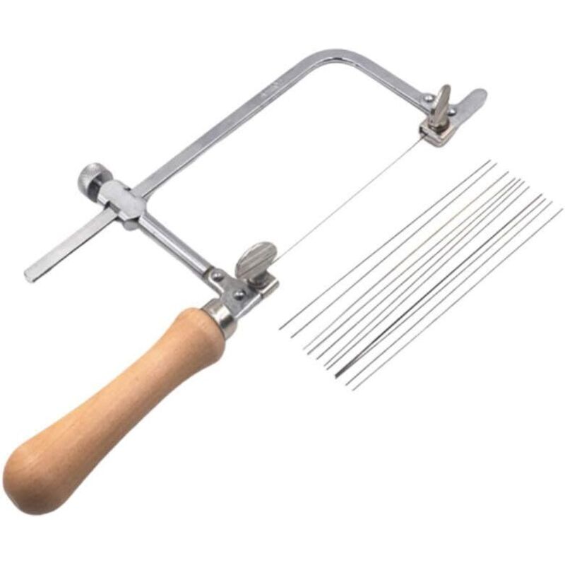 Säge Für Schmuck, Verstellbarer Rahmen Für Juweliersäge Mit Klingen, Professionelles Kit Für Die Herstellung Von Schmuck Und Künstlerischen Rahmen (mit 12 Klingen)