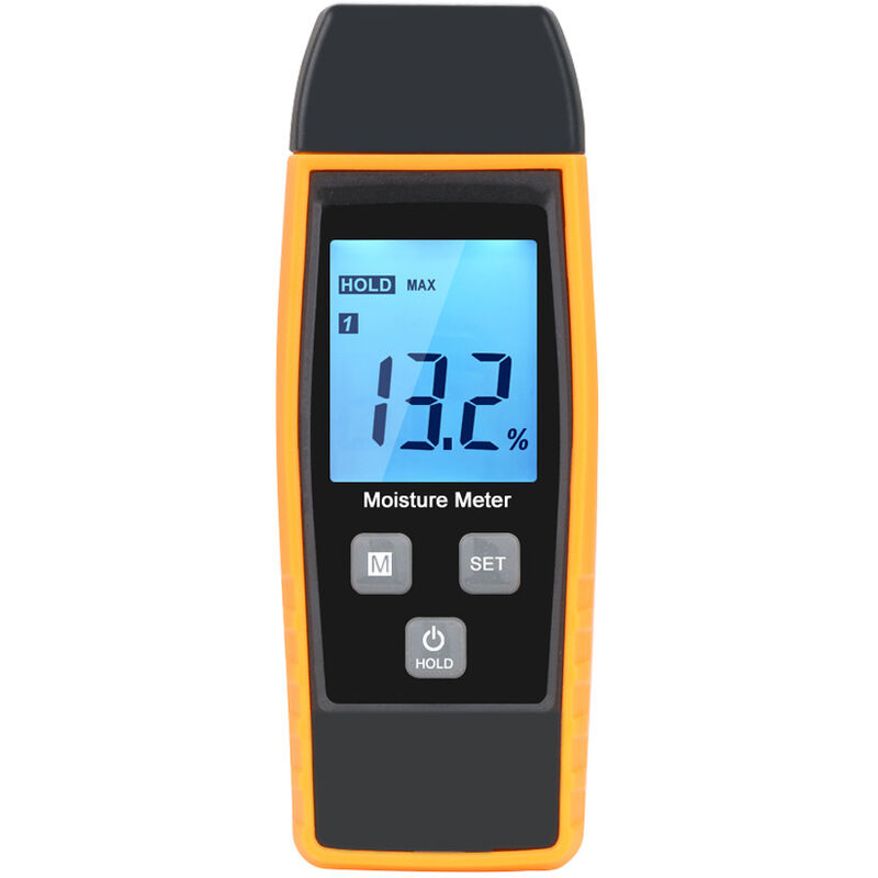 Feuchtigkeitsmesser, Feuchtigkeitsmessgerät Für Wände Und Holz, Leckagezähler, Feuchtigkeit, Zementmörtel, Wassergehaltsdetektor Mit Lcd-hintergrundbeleuchtung (gelb)