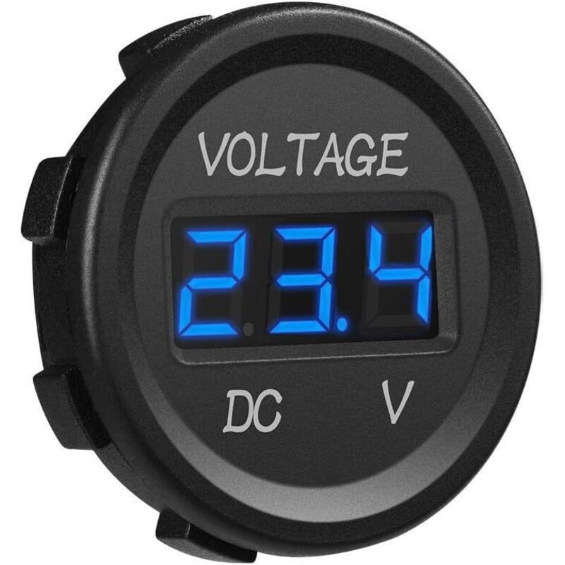 Dc 12-24v Voltmeter, Wasserdichte Led-digitalanzeige Für Boot, Motorrad, Lkw Und Marine (blau)