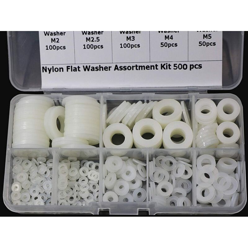 Flache Nylon-unterlegscheiben M2 M2.5 M3 M4 M5 M6 M8 M10 – 500er Pack – Korrosions- Und Verformungsbeständig – Für Mechanische Verbindungen