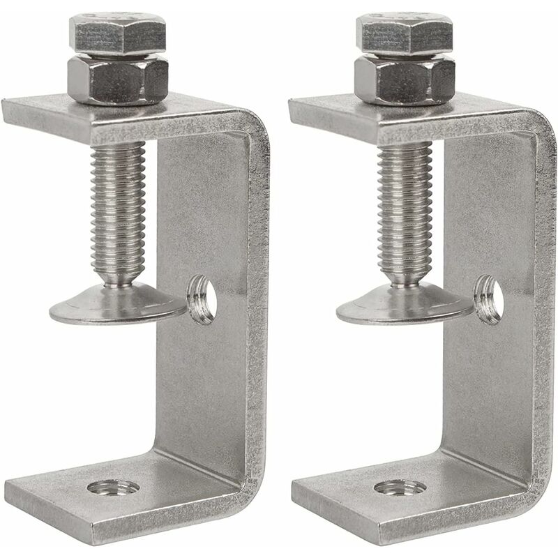 Set Aus 2 C-schraubzwingen, 65 Mm – Edelstahl 304 – Backenöffnung 37-62 Mm – Zwingen Für Die Holzbearbeitung