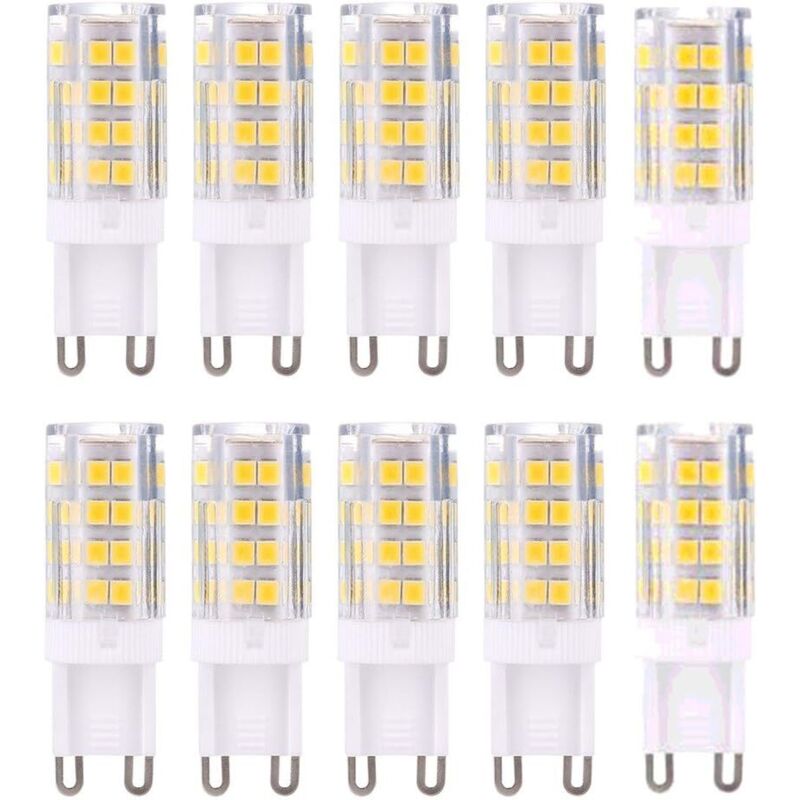 G9 Led-glühbirnen, Warmweiß 3000k, 5w, Entspricht 40w Halogenlampen, 420 Lumen, Nicht Dimmbar, 10er-pack