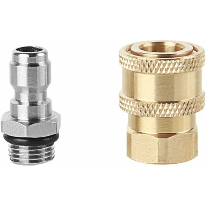 Schnellkupplung M14 1/4” – 2er-pack Messingverbinder – Max. Druck 5000 Psi – Für Hochdruckreiniger Und Zubehör