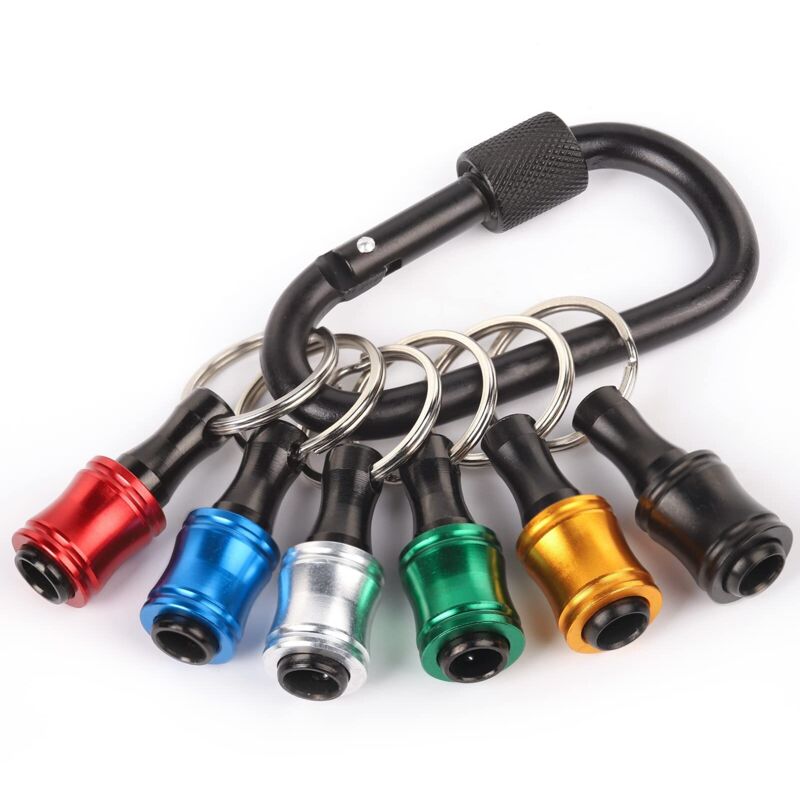 Set Aus 6 Sechskantigen Bit-haltern, 1/4 Zoll – Leichtes Aluminiumlegierung – Kugelverriegelung Für Schnellen Wechsel – Inklusive Schlüssel – Wechsel-6