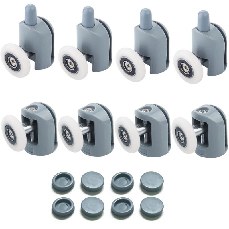 Set Aus 8 Rollen Für Schiebetüren Der Dusche, 23 Mm Duschdoor-rollen Für Das Badezimmer, 4 Obere Und 4 Untere, Npterbl