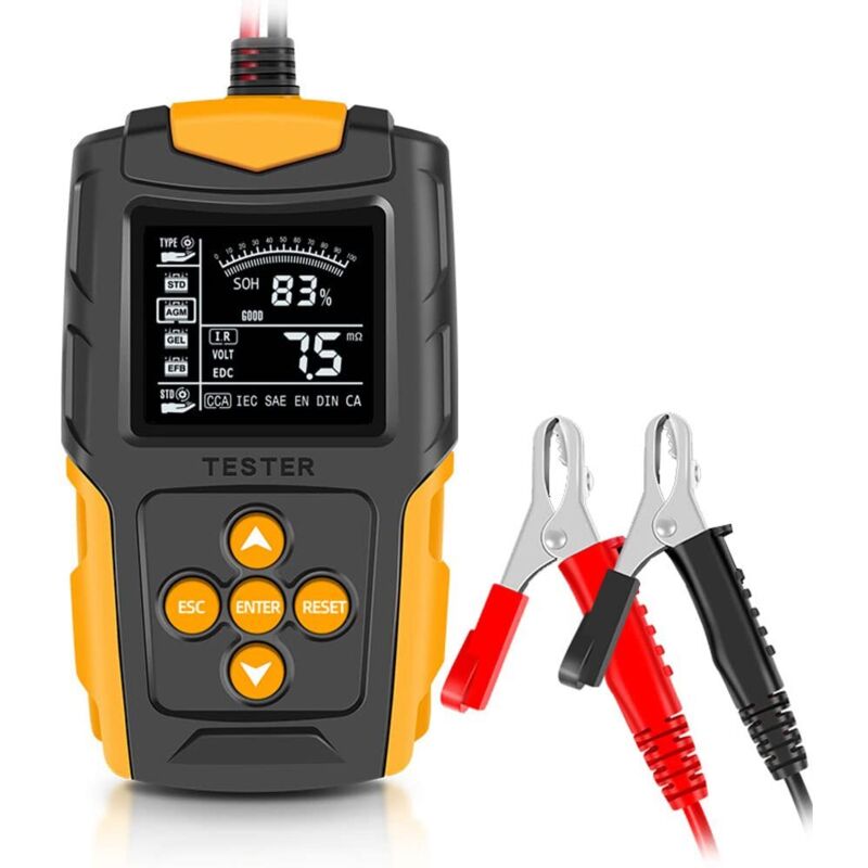 Autobatterie-tester, 12v/24v Digitaler Lcd-batterieanalysator, Diagnosegerät Für Fahrzeugladung, Misst Soh, Soc, Cca Und Ir Für Autos, Lastwagen Und Motorräder