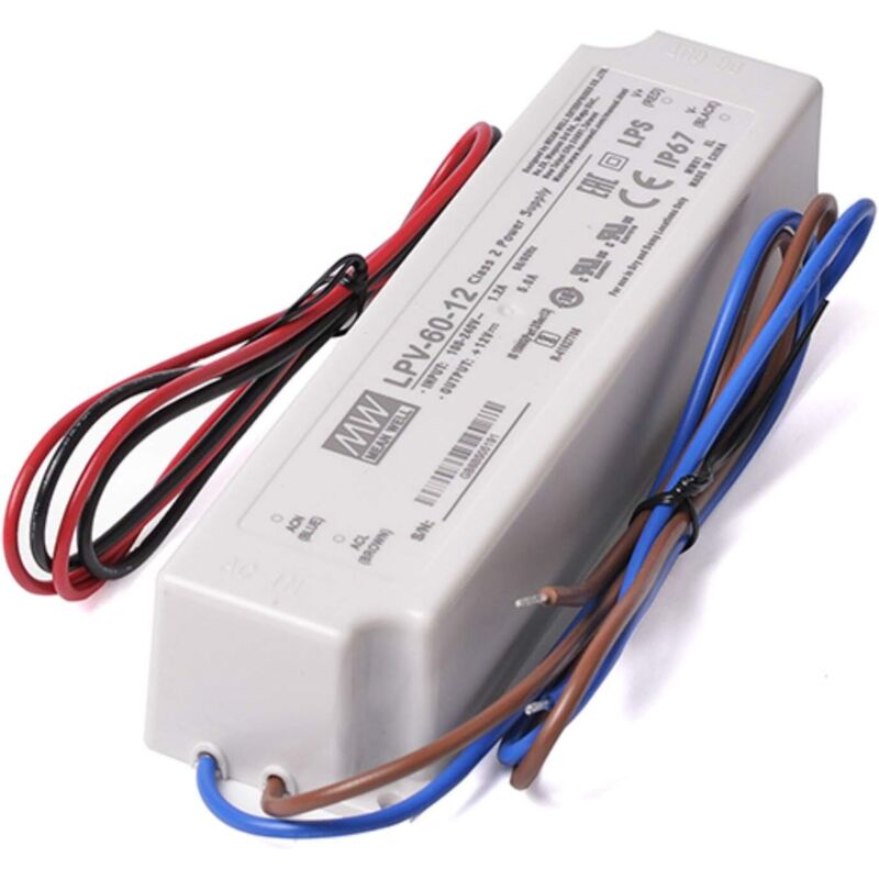 12v 60w 5a Transformator – Wasserdicht Ip67 Für Außenbereich – Ac/dc Stromversorgung Für Led-streifen – Schraubbefestigung - Lpv-60-12