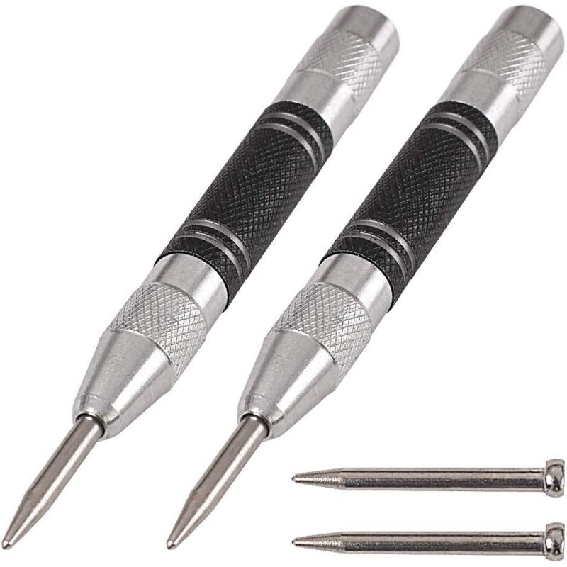 2er-set Automatische Körner Mit Feder, 12,7 Cm, Verstellbare Spannung, Mit 2 Ersatzspitzen