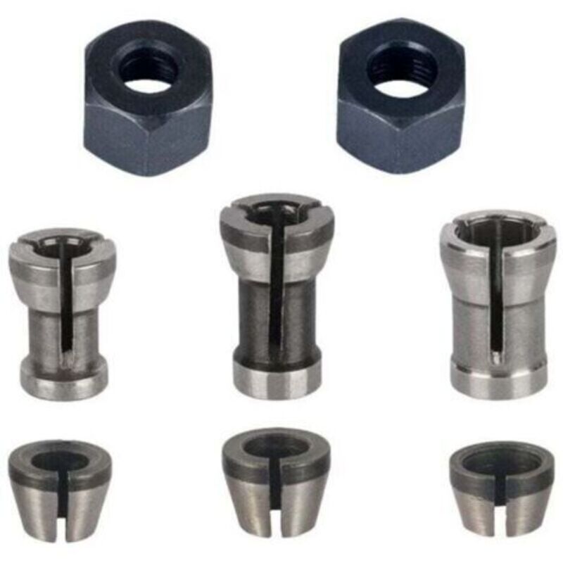 Fräserfutter - 8er Set, Spannzangenfutter Für Kantenfräse (6 Mm, 6,35 Mm, 8 Mm), Spannzange Für Oberfräse