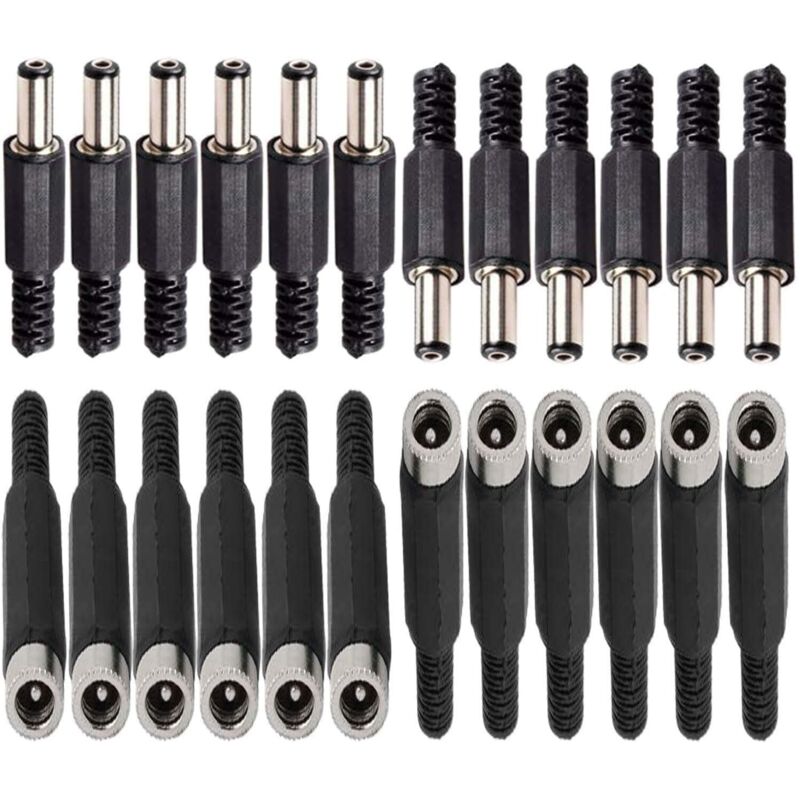 12 Stück Dc-einbaubuchsen Für Frontplatten, Buchse 2,1 Mm X 5,5 Mm / 2,5 Mm X 5,5 Mm, 12 Weibliche Dc-anschlussbuchsen 5,5 Mm X 2,5 Mm / 2,1 Mm X 5,5 Mm