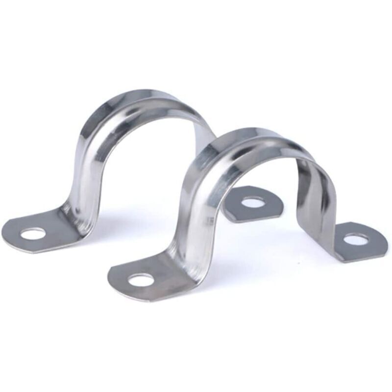 Rohrschellen 20mm 304 Edelstahl U-rohr-klemme Verbindungsring Rohrklammer U-förmige Klemmkarte Rohrsattel Befestigung 20 Stück