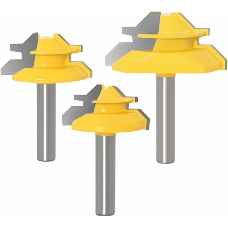 8mm Nutfräser-set, 45º Abschrägfräser, 45-grad-fräser-set Mit Klemmung, Für Diy-holzmöbel, 3-teilig