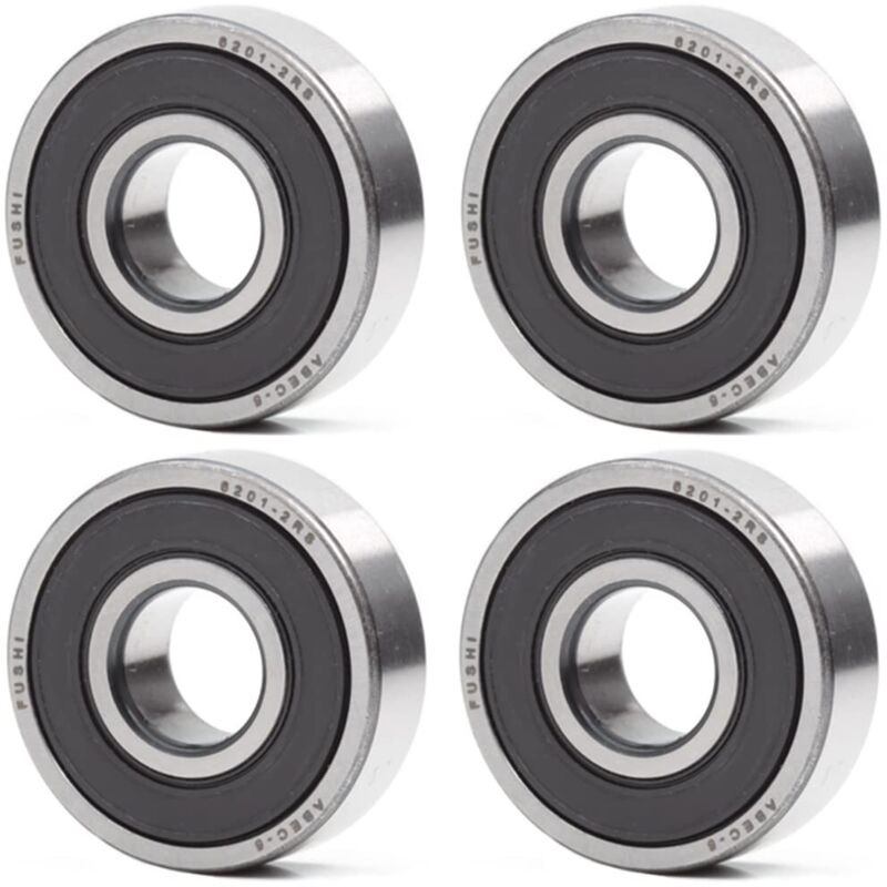 6201-2rs Kugellager 12 X 32 X 10 Mm - Doppelte Gummidichtung - Abec 5 - Vorgeschmiertes Kugellager - 4er-pack