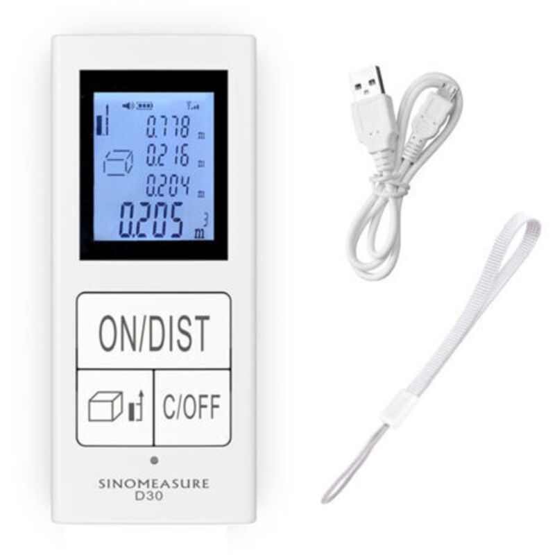 Laser-entfernungsmesser, Usb-aufladbar, 30 M, Weiß