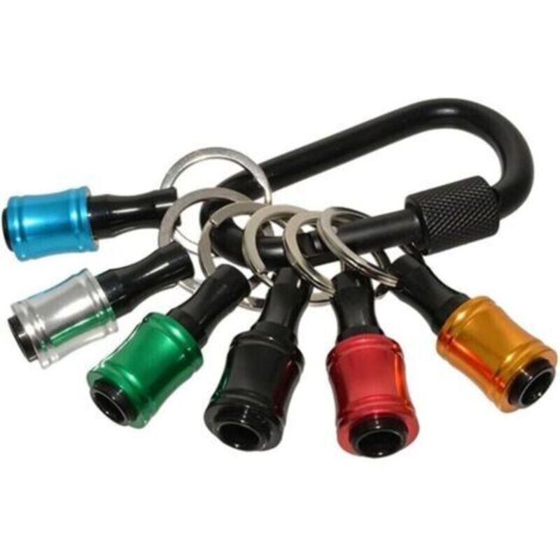 6 Stück Schraubendreher-bithalter Mit 1/4-zoll-sechskantschaft, Tragbare Verlängerungsstange Mit Schlüsselanhänger Und Schnellwechsel-bohrerhalterung Mit Schwarzem Karabiner